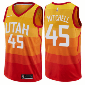Utah Jazz #45 Donovan Mitchell – 2019–20 City Edition Swingman Jersey (Orange Gradient)
