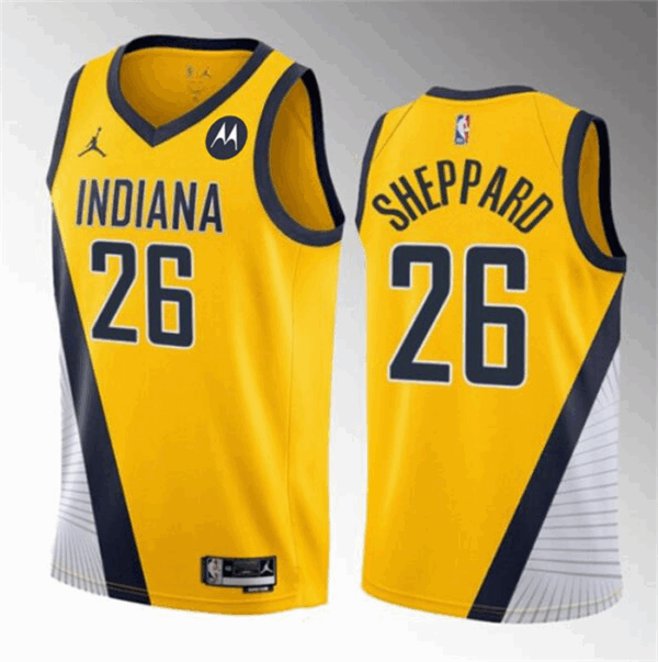 Ben Sheppard #26 – Indiana Pacers 2023 Draft Statement Edition Jersey – Yellow (Stitched) - Image 2