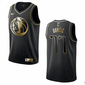 Luka Dončić #77 – Dallas Mavericks Golden Edition Jersey – Black
