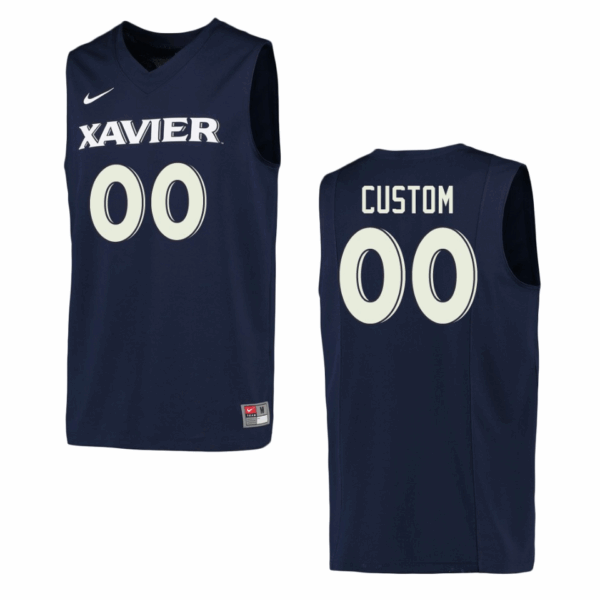 Xavier Musketeers #00 Custom College Basketball Jersey (Navy)