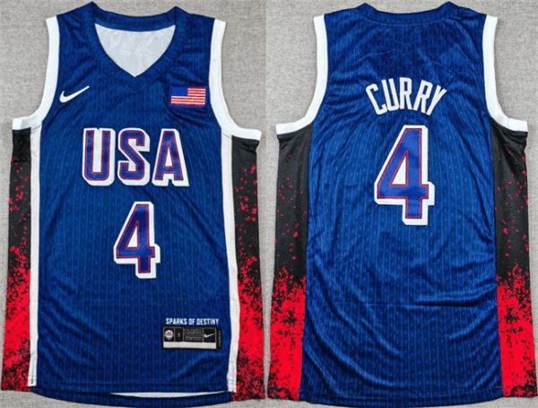 Stephen Curry #4 – Team USA Basketball 2024 Olympics Jersey – Navy (Stitched Version) - Image 2
