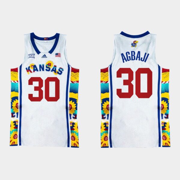 Men's Ochai Agbaji #30 Kansas Jayhawks Jersey – Customize by name and number - Image 6