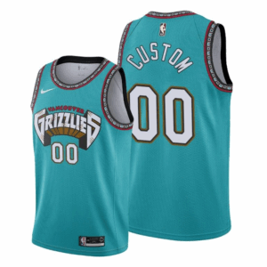 Custom Memphis (Vancouver) Grizzlies – Hardwood Classics Teal Jersey (Throwback-Inspired)