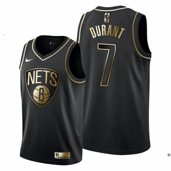 Kevin Durant #7 – Brooklyn Nets Golden Edition Jersey – Black