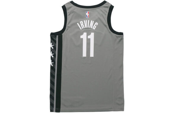 Air Jordan NBA Sports Basketball Jersey SW Fan Edition 2020-21 Season Brooklyn Nets Kyrie Irving 11 Black Gray CV9469-008 | ICNY SPORT - Image 2