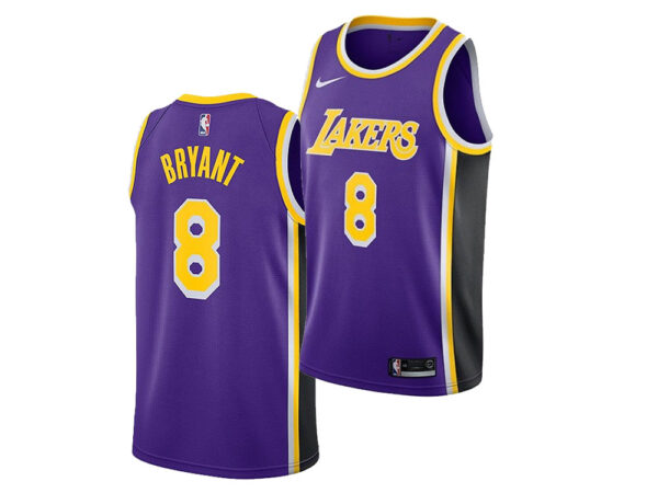 Kobe Bryant #8 – Los Angeles Lakers Nike Statement Edition Swingman Jersey – Purple - Image 4