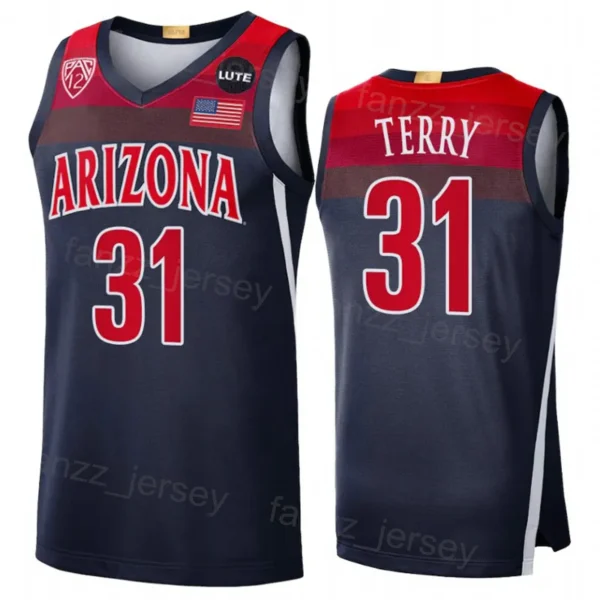 Men’s Allonzo Trier #35 Arizona Wildcats Jersey – Navy Blue College Basketball Jersey | NCAA Replica or Stitched Edition - Image 3