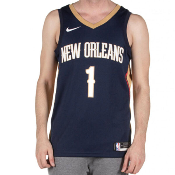 Nike NBA Zion Williamson Basketball Sports Jersey SW Fan Edition New Orleans Pelicans 1 Navy Blue Dark Blue 864493-427 | ICNY SPORT - Image 3