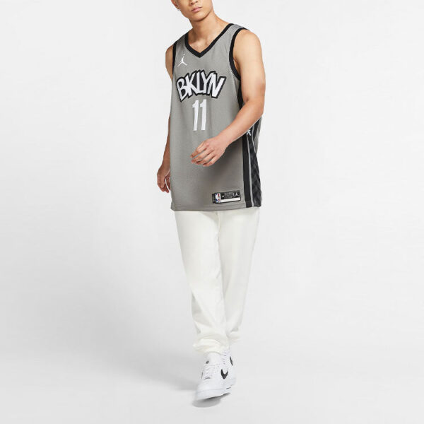 Air Jordan NBA Sports Basketball Jersey SW Fan Edition 2020-21 Season Brooklyn Nets Kyrie Irving 11 Black Gray CV9469-008 | ICNY SPORT - Image 3
