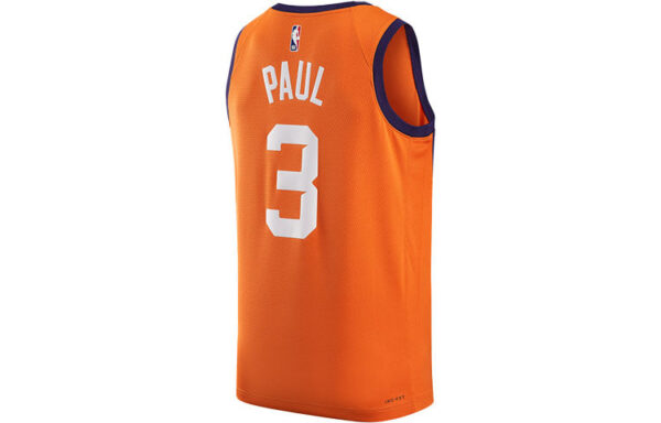 Men's Air Jordan NBA Retro Basketball Jersey/Vest SW Fan Edition 20 Season Knicks Phoenix Suns Paul No. 3 Orange CV9491-848 | ICNY SPORT - Image 3