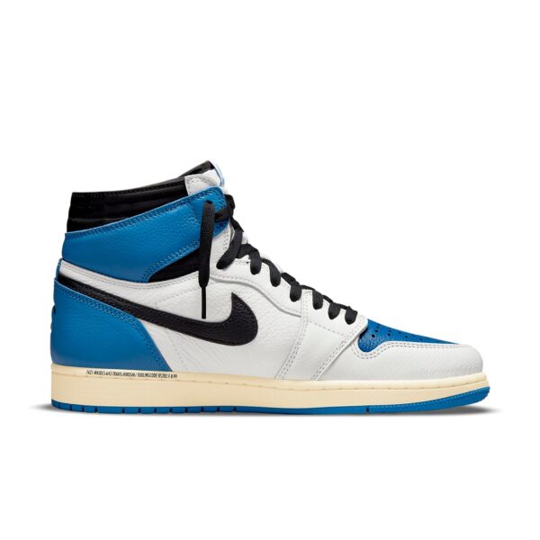 Air Jordan 1 Retro High X Fragment Design X Travis Scott 'Sail Black Military Blue' DH3227-105 - Image 2