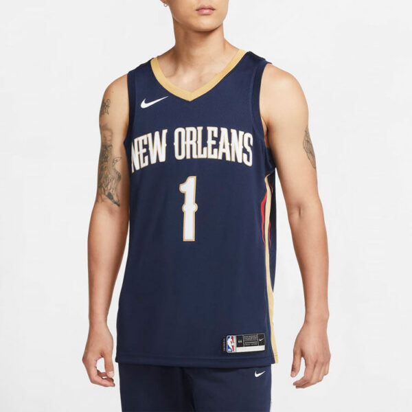 Nike NBA Zion Williamson New Orleans Pelicans 2022/23 Icon Edition Swingman Jersey #1 CW3674-424 | ICNY SPORT - Image 4