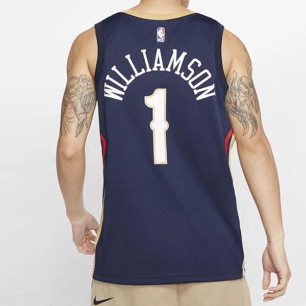 Nike NBA Zion Williamson Basketball Sports Jersey SW Fan Edition New Orleans Pelicans 1 Navy Blue Dark Blue 864493-427 | ICNY SPORT - Image 5