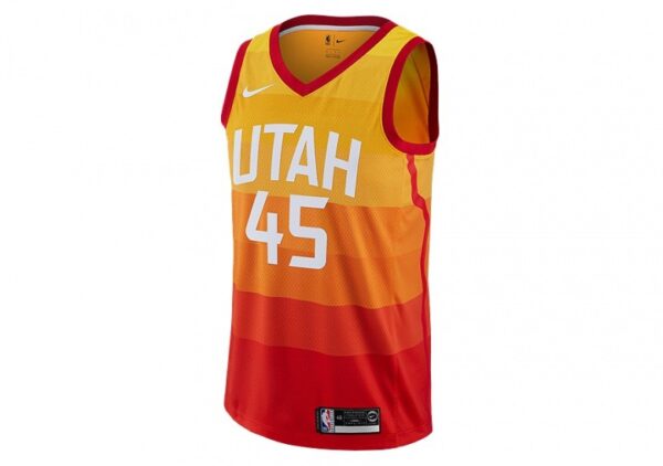 Utah Jazz #45 Donovan Mitchell – 2019–20 City Edition Swingman Jersey (Orange Gradient) - Image 3