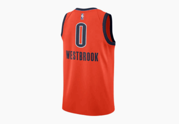 Russell Westbrook #0 – OKC Thunder 2018–19 "Earned Edition" Swingman Jersey (Orange) - Image 4