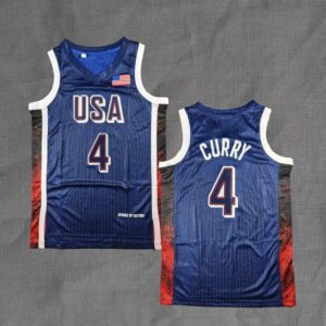 Stephen Curry #4 – Team USA Basketball 2024 Olympics Jersey – Navy (Stitched Version)