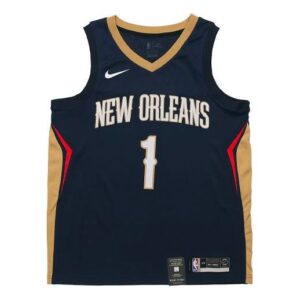 Nike NBA Zion Williamson Basketball Sports Jersey SW Fan Edition New Orleans Pelicans 1 Navy Blue Dark Blue 864493-427 | ICNY SPORT