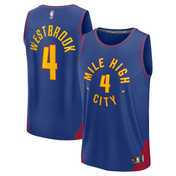 Men’s Russell Westbrook #4 Denver Nuggets Jersey – 2024 Icon Edition | Navy Blue Stitched Basketball Jersey