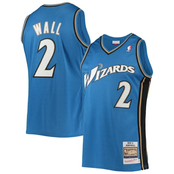 Men’s John Wall #2 Washington Wizards Jersey – 2010-11 Hardwood Classics | Mitchell & Ness Blue Throwback NBA Jersey - Image 6