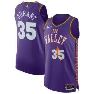 Men’s Kevin Durant #35 Phoenix Suns Jersey – Purple Classic Edition with No.6 Patch | Stitched Throwback Basketball Jersey