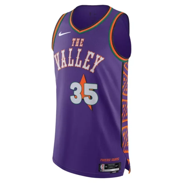 Men’s Kevin Durant #35 Phoenix Suns Jersey – Purple Classic Edition with No.6 Patch | Stitched Throwback Basketball Jersey - Image 3