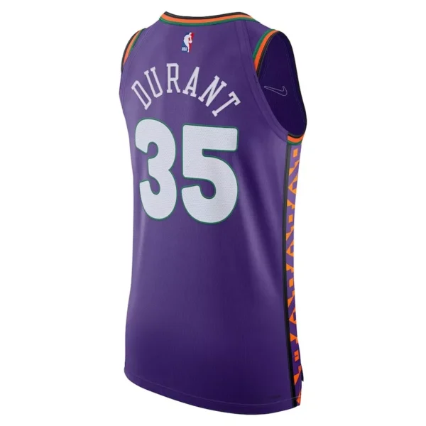 Men’s Kevin Durant #35 Phoenix Suns Jersey – Purple Classic Edition with No.6 Patch | Stitched Throwback Basketball Jersey - Image 2